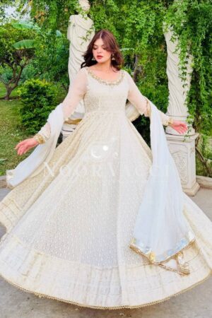 Buy Fox Georgette Designer Party Gown with Pant and Dupatta Set
