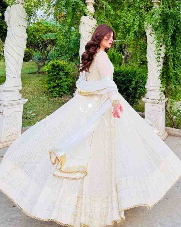 Fox Georgette Designer Party Gown with Pant and Dupatta Set - Image 5