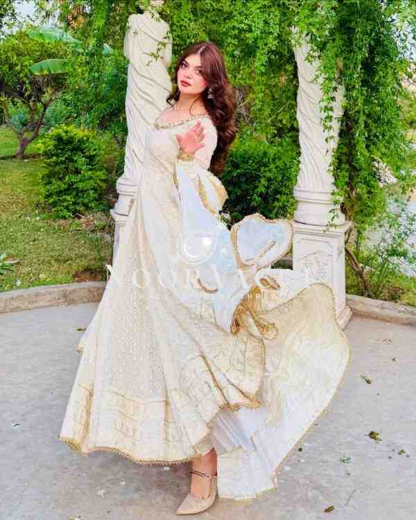 Fox Georgette Designer Party Gown with Pant and Dupatta Set - Image 6