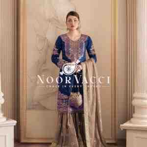 Faux Georgette Designer Suit with Pearl and Sequence Work