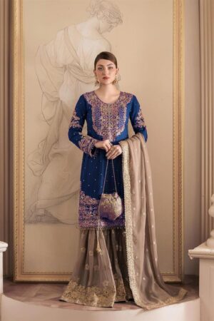 Shop Faux Georgette Designer Suit with Pearl and Sequence Work