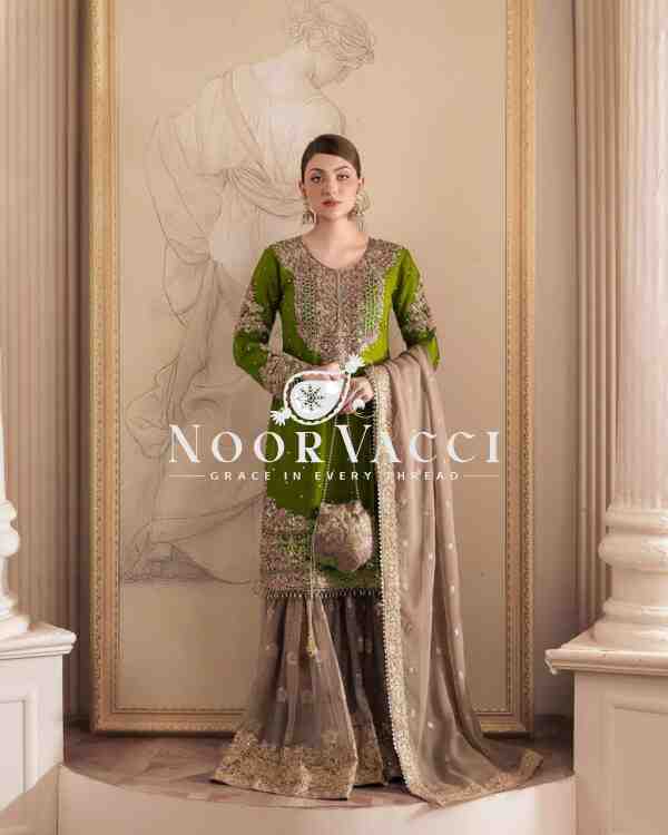 Faux Georgette Designer Suit with Pearl and Sequence Work