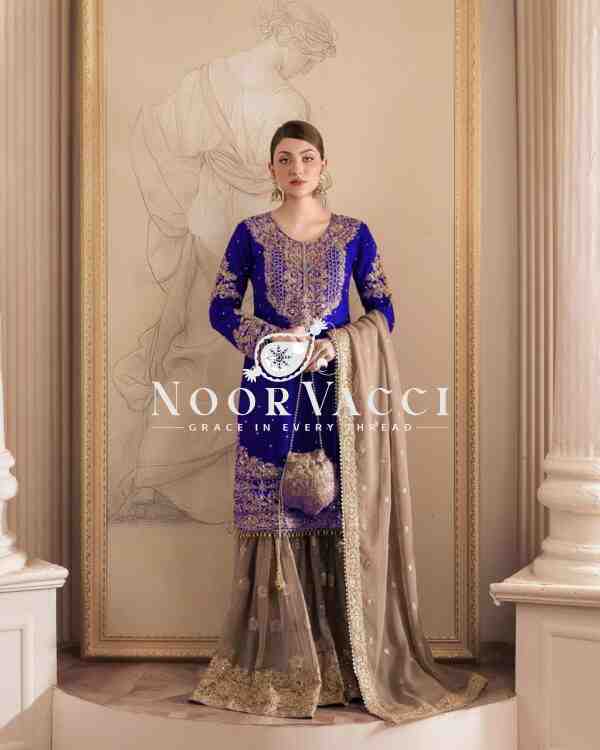 Faux Georgette Designer Suit with Pearl and Sequence Work