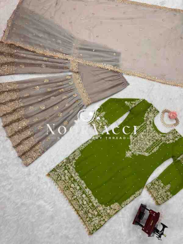 Faux Georgette Designer Suit with Pearl and Sequence Work - Image 4