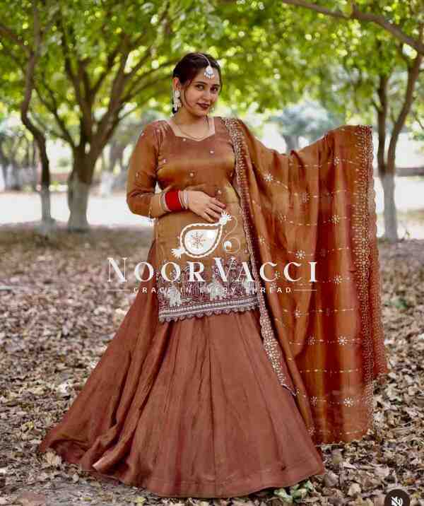 Simmer Silk Embroidered Lehenga Set with Fancy Dupatta - Image 2