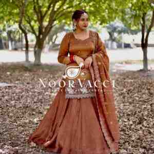 Simmer Silk Embroidered Lehenga Set with Fancy Dupatta