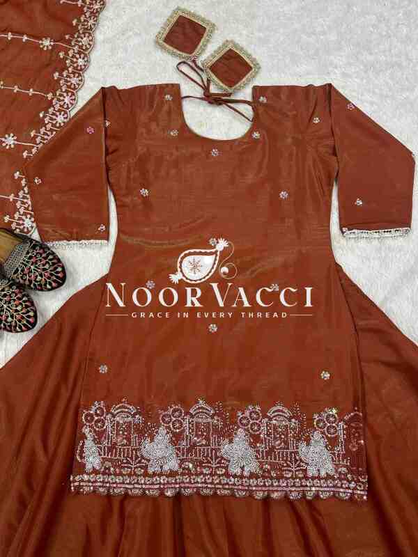 Simmer Silk Embroidered Lehenga Set with Fancy Dupatta - Image 8