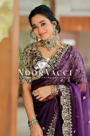 Buy Heavy Organza Silk Saree with Thread & Sequence Embroidery