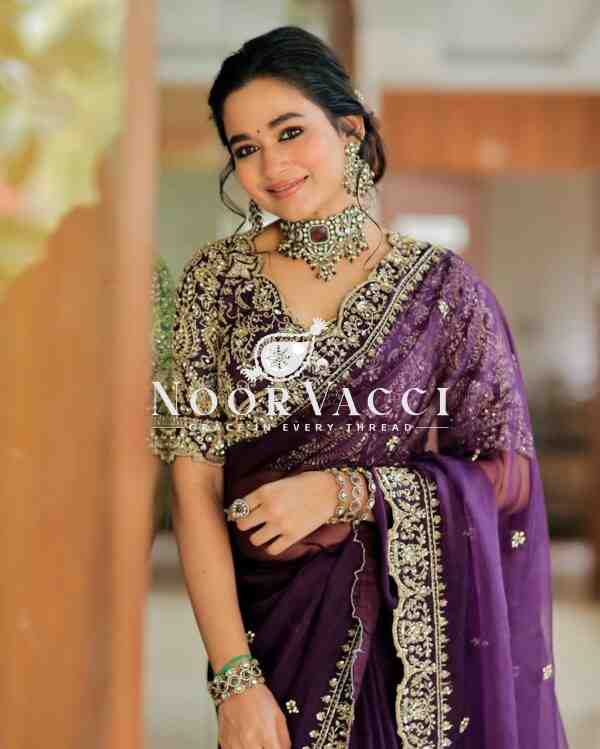 Heavy Organza Silk Saree with Thread & Sequence Embroidery