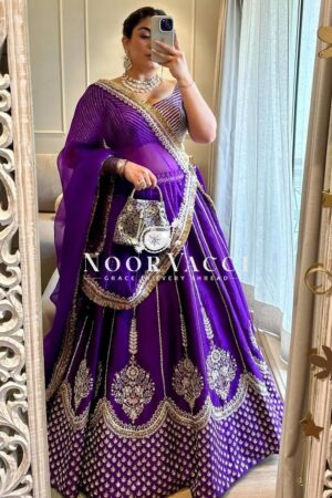 Buy Chinon Silk Embroidered Wedding Lehenga Choli Set with Dupatta