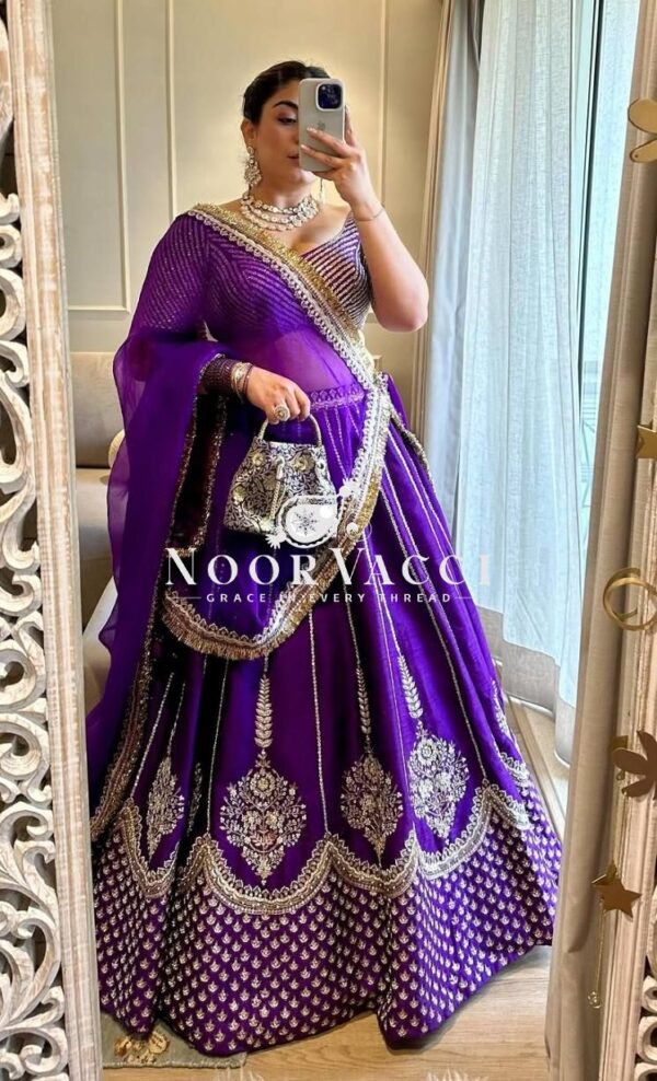 Buy Chinon Silk Embroidered Wedding Lehenga Choli Set with Dupatta