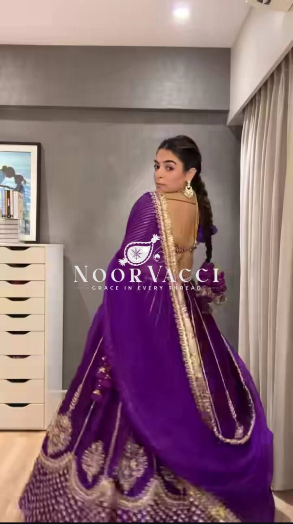 Buy Chinon Silk Embroidered Wedding Lehenga Choli Set with Dupatta - Image 4
