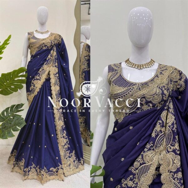 Shop Rangoli Silk Saree with Coding and Sequence Embroidery - Image 2