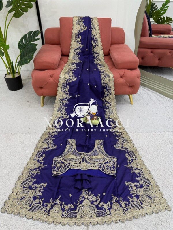Shop Rangoli Silk Saree with Coding and Sequence Embroidery - Image 5