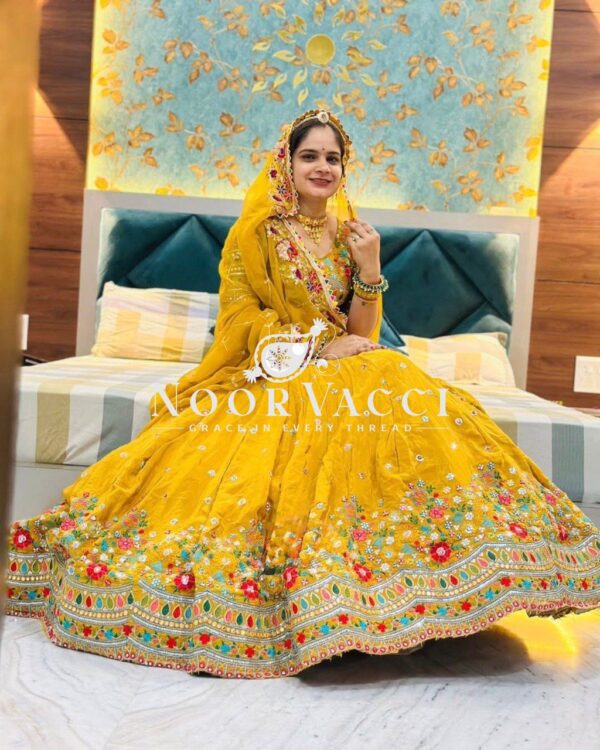 Shop Georgette Embroidered Lehenga Choli with Sequence Work and Dupatta