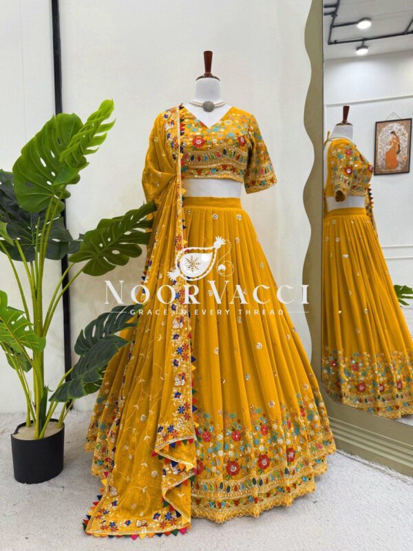 Shop Georgette Embroidered Lehenga Choli with Sequence Work and Dupatta - Image 2