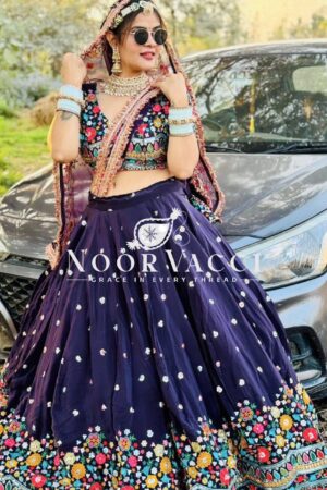 Shop Georgette Embroidered Lehenga Choli with Sequence Work and Dupatta