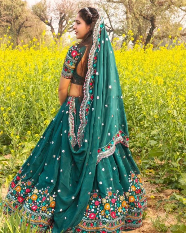 Buy Georgette Embroidered Lehenga Choli with Sequence Work and Dupatta - Image 2