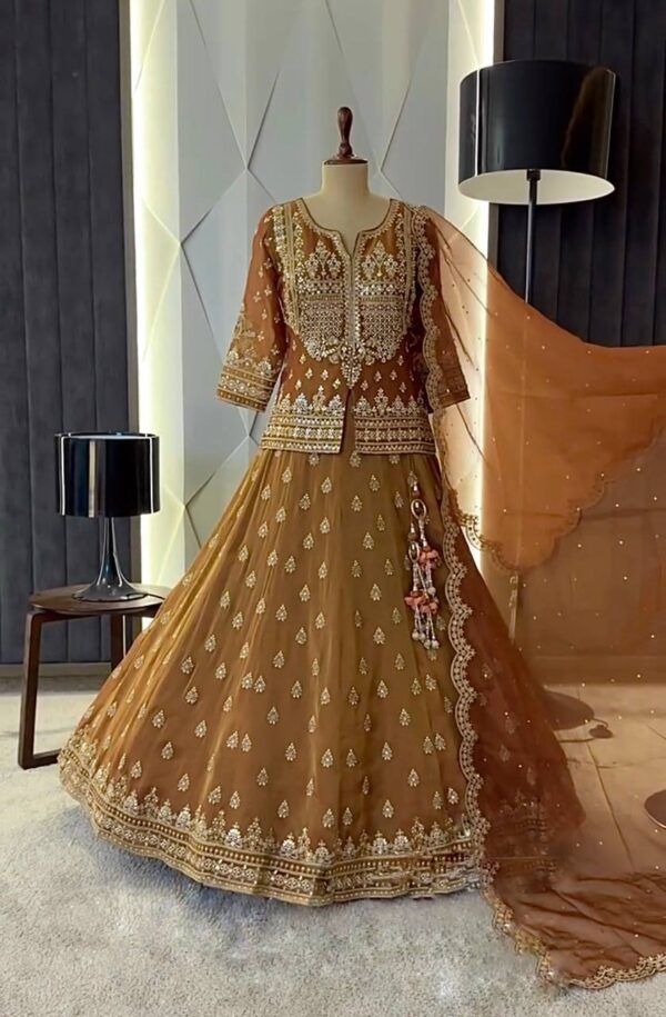 Buy Star Georgette Embroidered Lehenga Set with Dupatta - Image 2