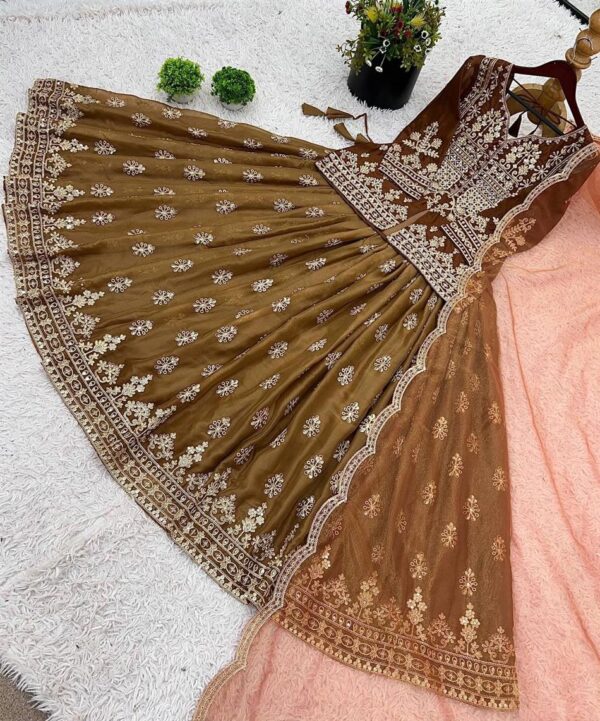 Buy Star Georgette Embroidered Lehenga Set with Dupatta - Image 8
