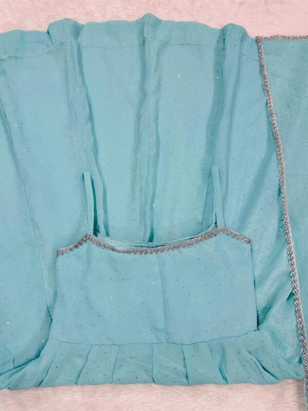Buy Crunch Silk Anarkali Suit Set with Hotfix Work & Lace Dupatta - Image 11