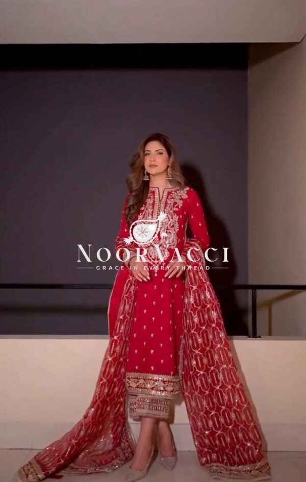 Buy Roman Silk Designer Suit with Plazo & Faux Georgette Dupatta