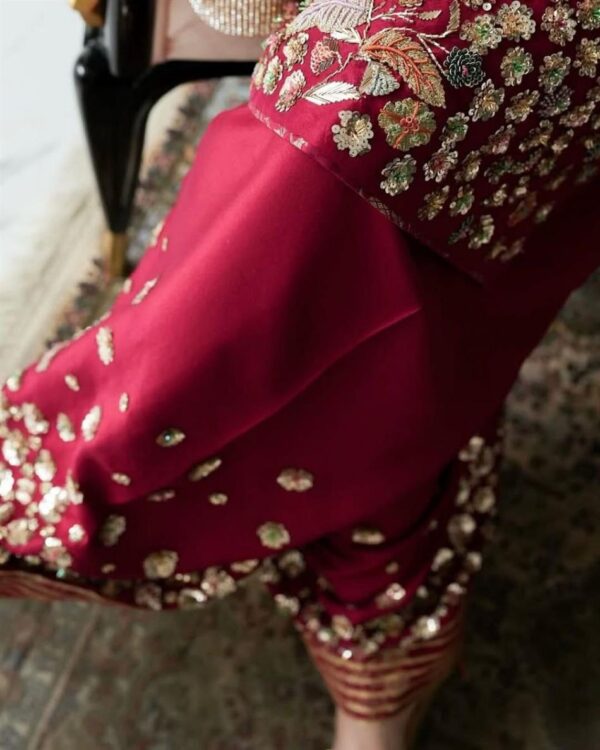 Buy Roman Silk Embroidered Farshi Salwar with Dupatta Set - Image 16