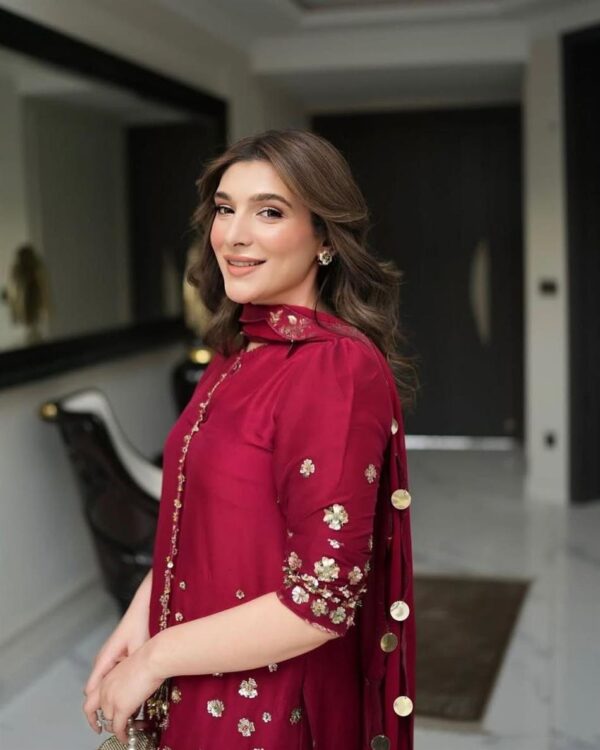 Buy Roman Silk Embroidered Farshi Salwar with Dupatta Set - Image 11