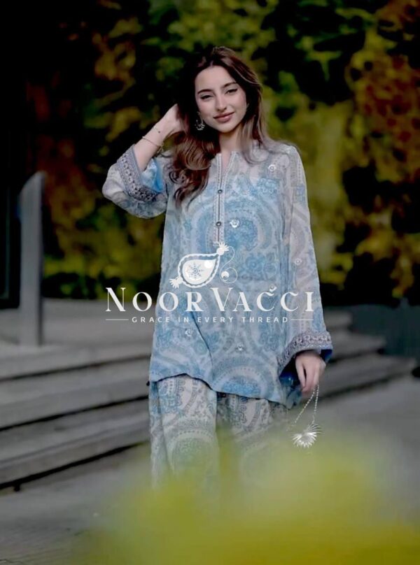 Buy Pure Sifon Georgette Digital Print Farshi Palazzo Set with Dupatta - Image 5