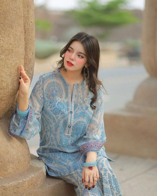 Buy Pure Sifon Georgette Digital Print Farshi Palazzo Set with Dupatta - Image 4