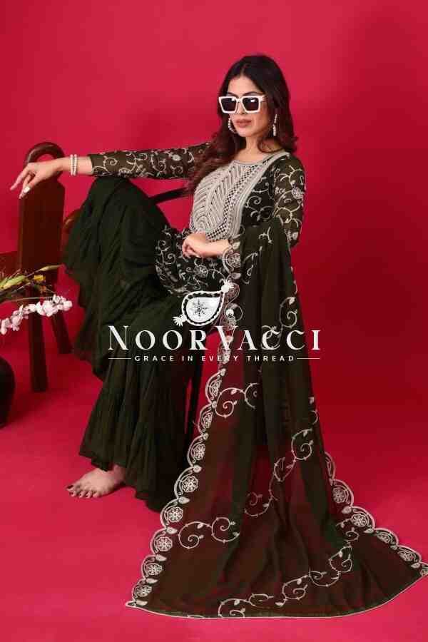 Designer Georgette Top-Sharara & Dupatta Set with Heavy Embroidery - Image 5