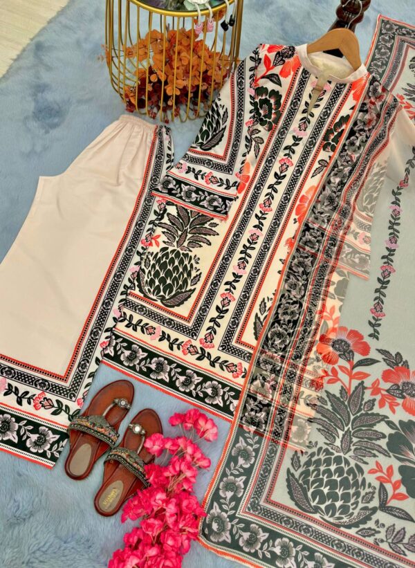 Shop American Crepe Digital Print Top-Plazzo Set with Dupatta - Image 13