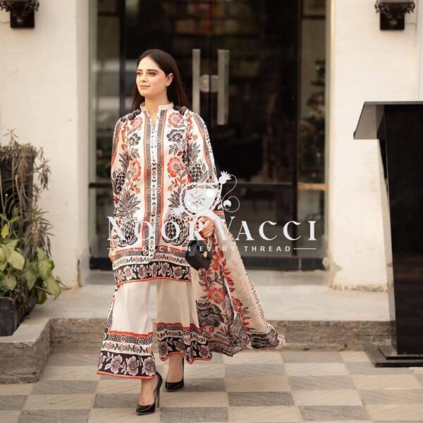 Shop American Crepe Digital Print Top-Plazzo Set with Dupatta - Image 3