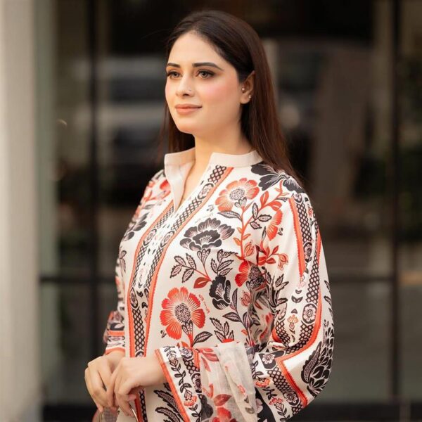 Shop American Crepe Digital Print Top-Plazzo Set with Dupatta - Image 4