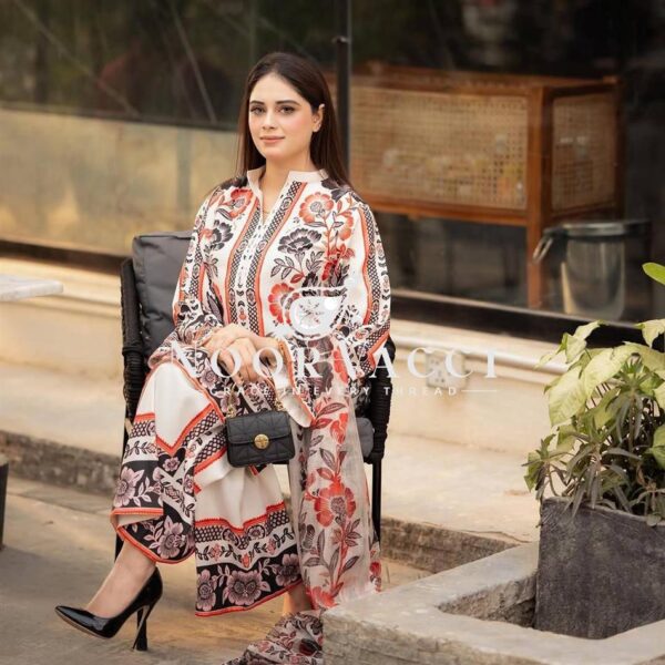 Shop American Crepe Digital Print Top-Plazzo Set with Dupatta - Image 5
