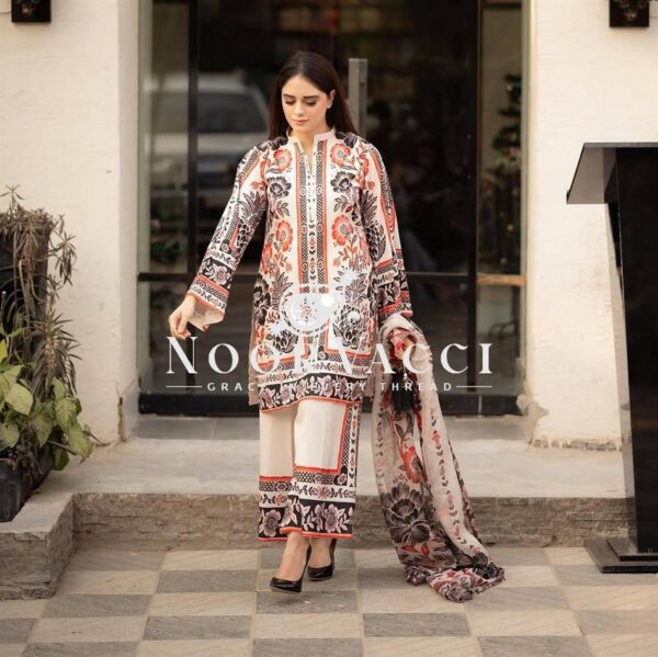 Shop American Crepe Digital Print Top-Plazzo Set with Dupatta - Image 6