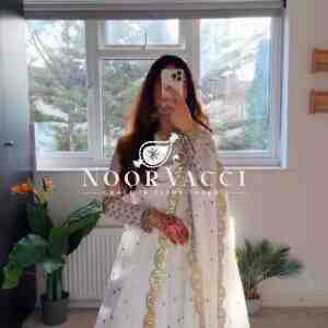 Faux Georgette Designer Gown with 9MM Sequin Embroidery and Dupatta