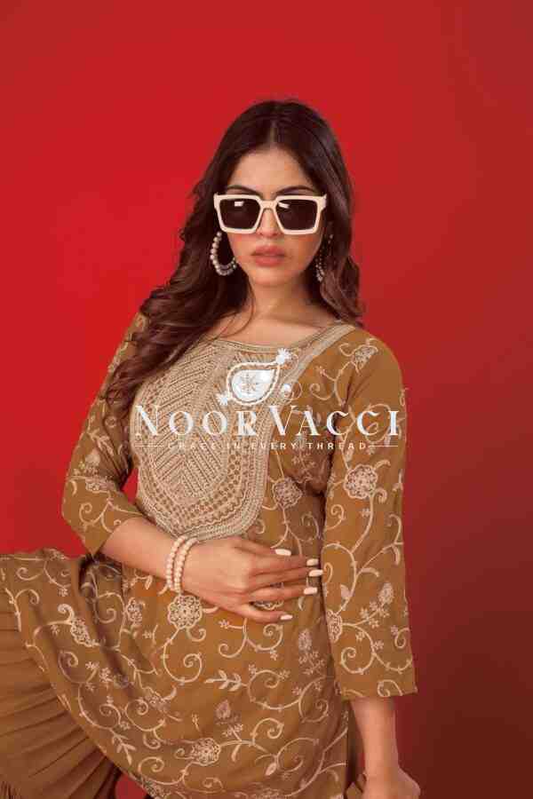 Designer Georgette Top-Sharara & Dupatta Set with Heavy Embroidery - Image 3