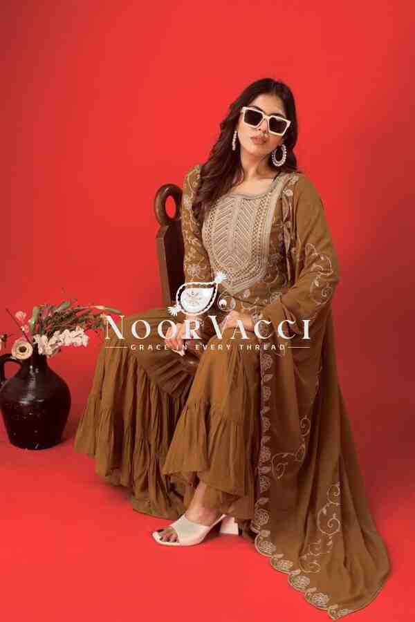 Designer Georgette Top-Sharara & Dupatta Set with Heavy Embroidery - Image 4