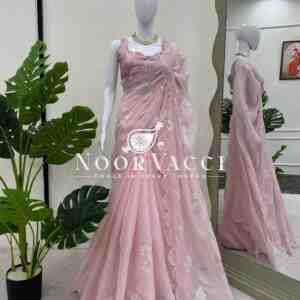Zimmy Chu Silk Saree with 9MM Sequin and Thread Embroidery