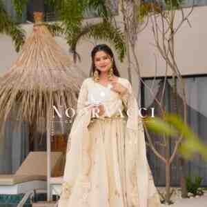 Elegant Chinon Silk Designer Gown with Sequins and Matching Dupatta
