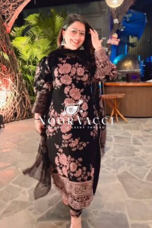 Buy Georgette Embroidered Top-Bottom Set with Printed Dupatta