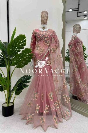 Buy Soft Net Designer Saree with Thread and Sequins Work