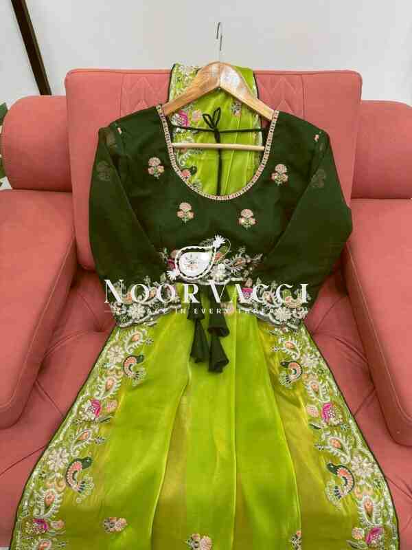 Jimmy Chu Silk Saree with Thread and Sequence Work - Image 4