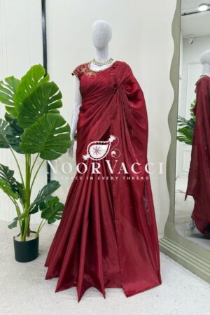 Shop Designer Jimmy Chu Silk Saree with Hand Work Blouse