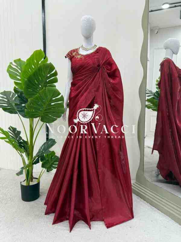 Designer Jimmy Chu Silk Saree with Hand Work Blouse