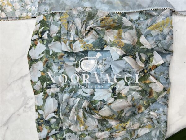 Buy Organza Silk Floral Anarkali Set with Dupatta & Pant - Image 12
