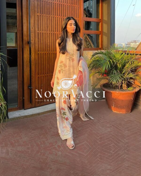 Shop Party Wear Sifon Georgette Top with Farshi Palazzo and Dupatta - Image 4