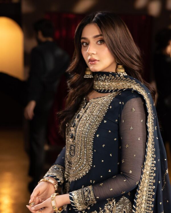 Buy Heavy Faux Georgette Sharara Suit with 5mm Sequence Work & Lace Dupatta – Ready to Wear - Image 2