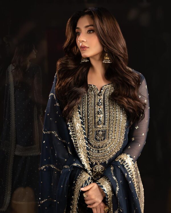 Buy Heavy Faux Georgette Sharara Suit with 5mm Sequence Work & Lace Dupatta – Ready to Wear - Image 3